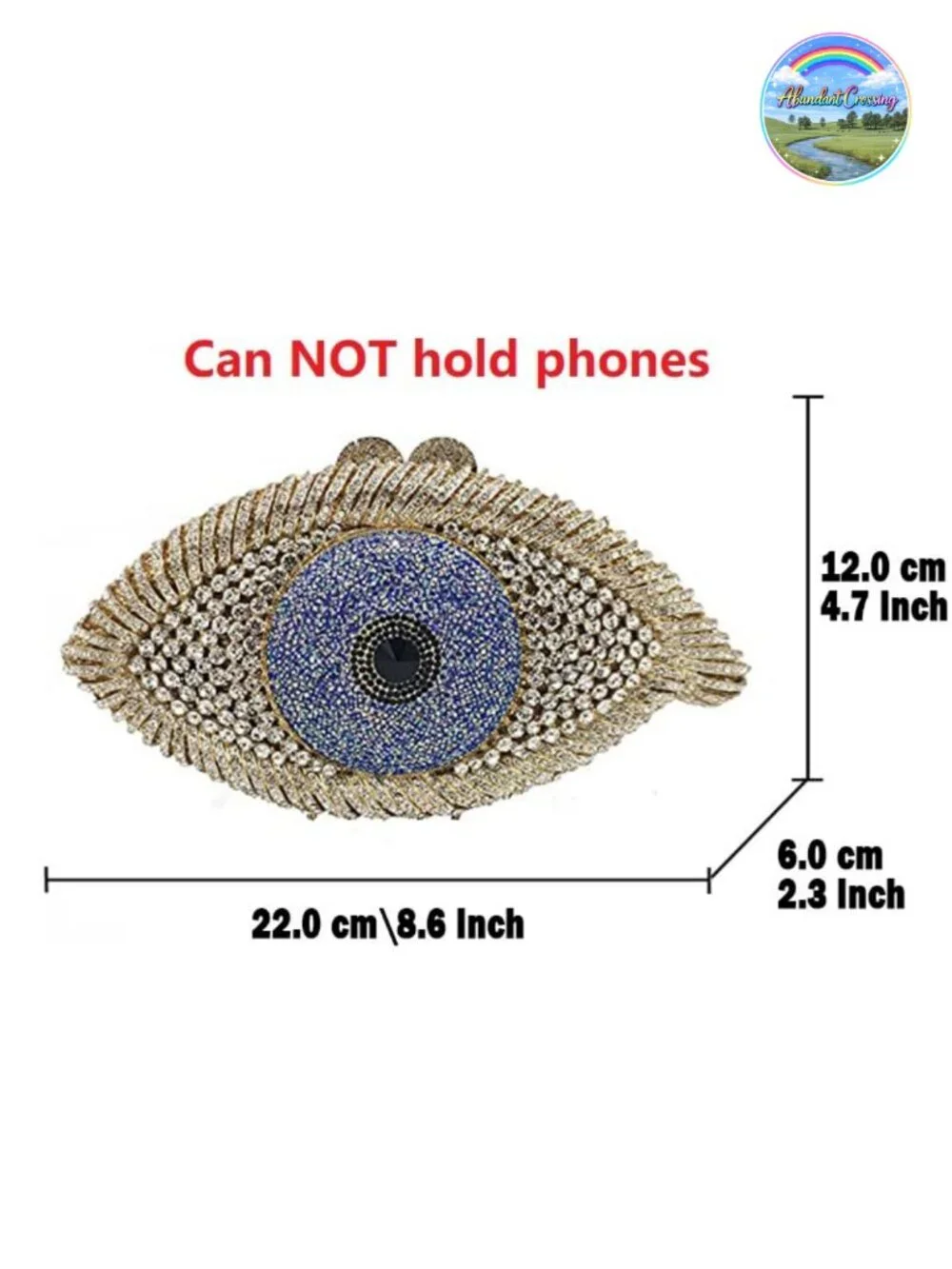 Rhinestone Crystal Evening Clutch with Detachable Straps
